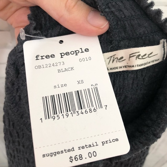 We the Free Free People Caroline Smocked Mock Neck Long Sleeve Knit Shirt XS - Picture 10 of 10